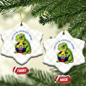 Off To Watch Ecuador Ceramic Ornament Funny Ecuador Iguana Soccer Fan Gift TS12 Print Your Wear