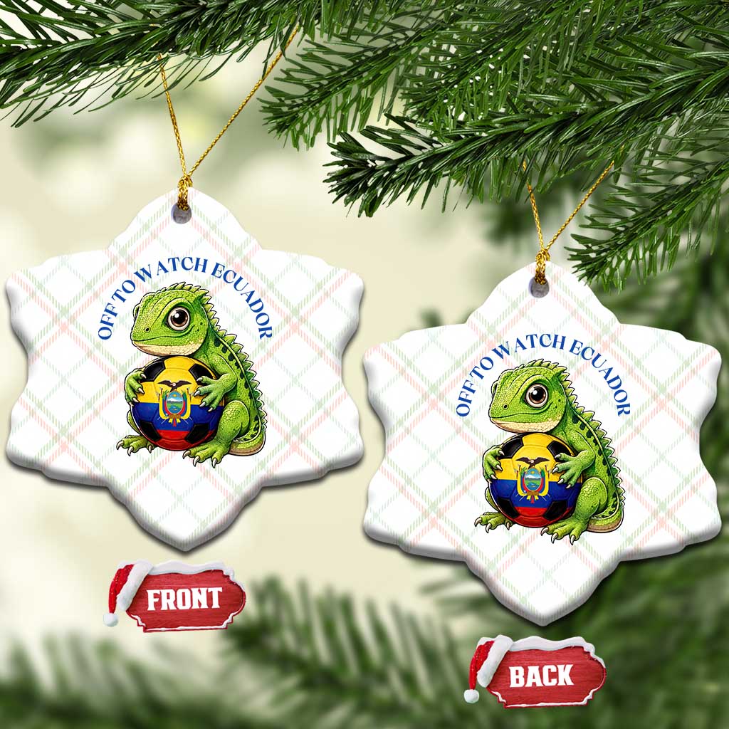 Off To Watch Ecuador Ceramic Ornament Funny Ecuador Iguana Soccer Fan Gift TS12 Print Your Wear