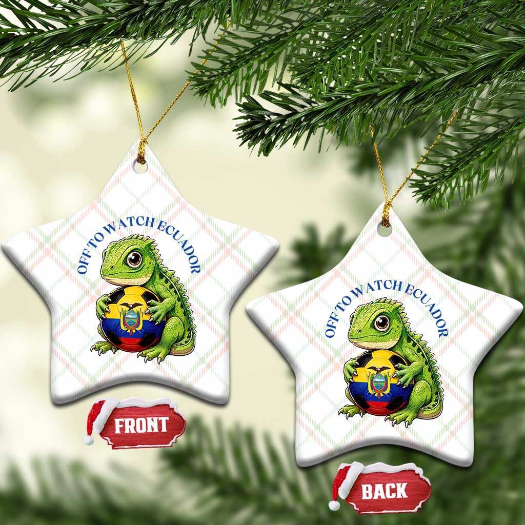 Off To Watch Ecuador Ceramic Ornament Funny Ecuador Iguana Soccer Fan Gift TS12 Print Your Wear