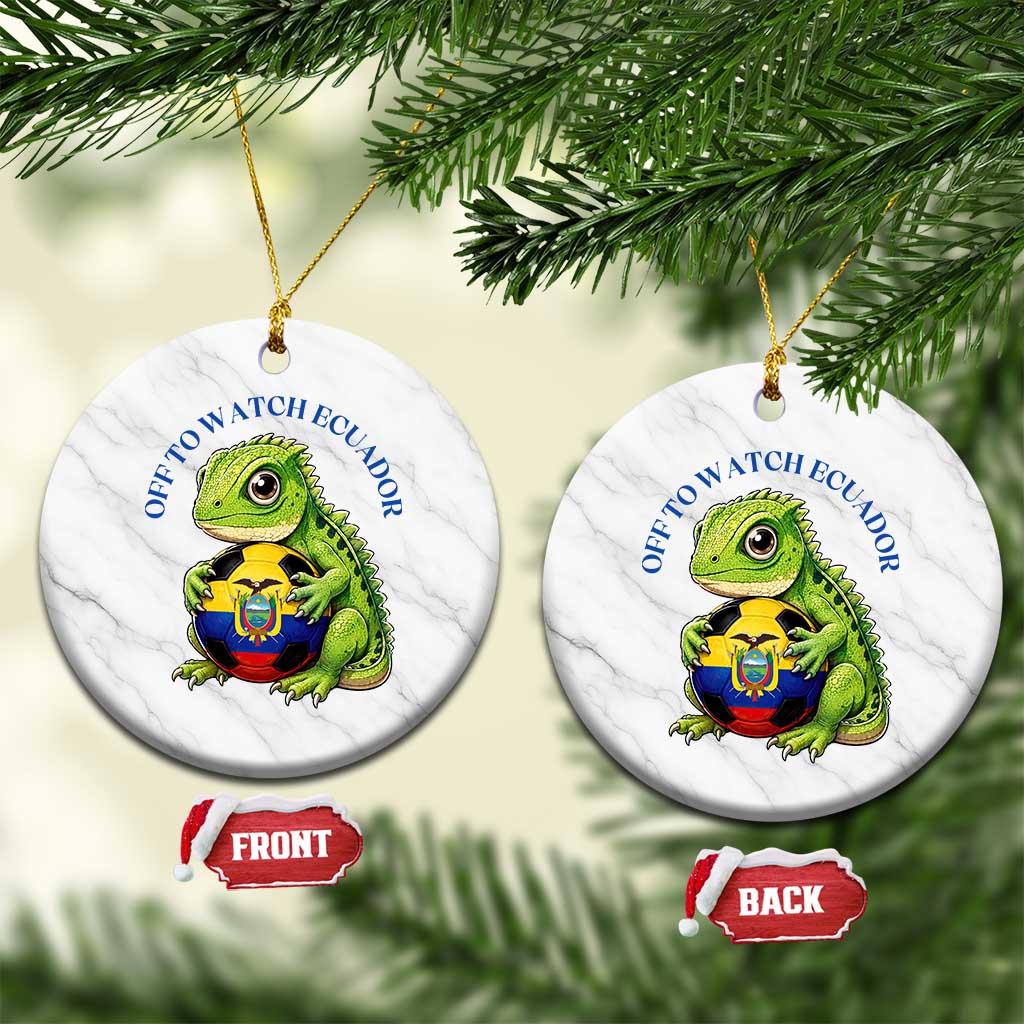 Off To Watch Ecuador Ceramic Ornament Funny Ecuador Iguana Soccer Fan Gift TS12 1pc White Marble Print Your Wear