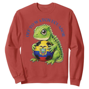 Off To Watch Ecuador Sweatshirt Funny Ecuador Iguana Soccer Fan Gift TS12 Red Print Your Wear