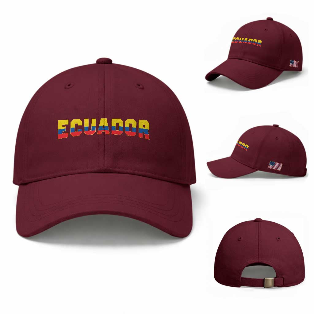 Vintage Ecuador Roots Baseball Cap Latin Heritage Pride Gift TS12 Baseball Cap Universal Fit Maroon Print Your Wear