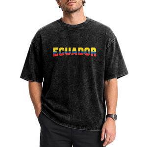 Vintage Ecuador Roots Washed Cotton T-Shirt Latin Heritage Pride Gift