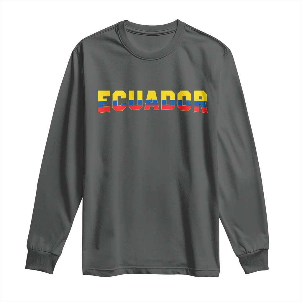 Vintage Ecuador Roots Long Sleeve Shirt Latin Heritage Pride Gift TS12 Dark Heather Print Your Wear