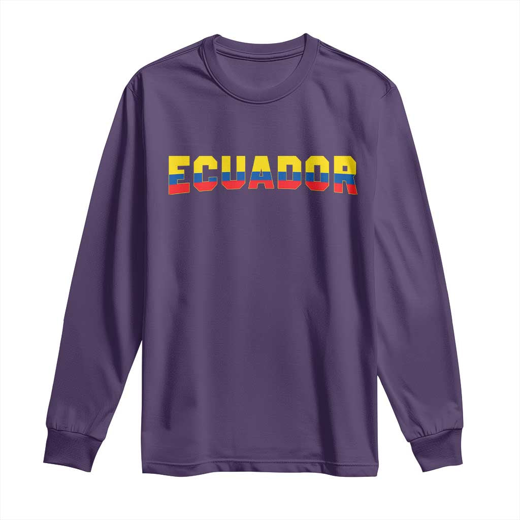 Vintage Ecuador Roots Long Sleeve Shirt Latin Heritage Pride Gift TS12 Purple Print Your Wear