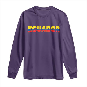 Vintage Ecuador Roots Long Sleeve Shirt Latin Heritage Pride Gift TS12 Purple Print Your Wear
