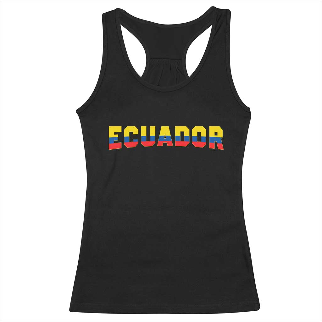 Vintage Ecuador Roots Racerback Tank Top Latin Heritage Pride Gift TS12 Black Print Your Wear