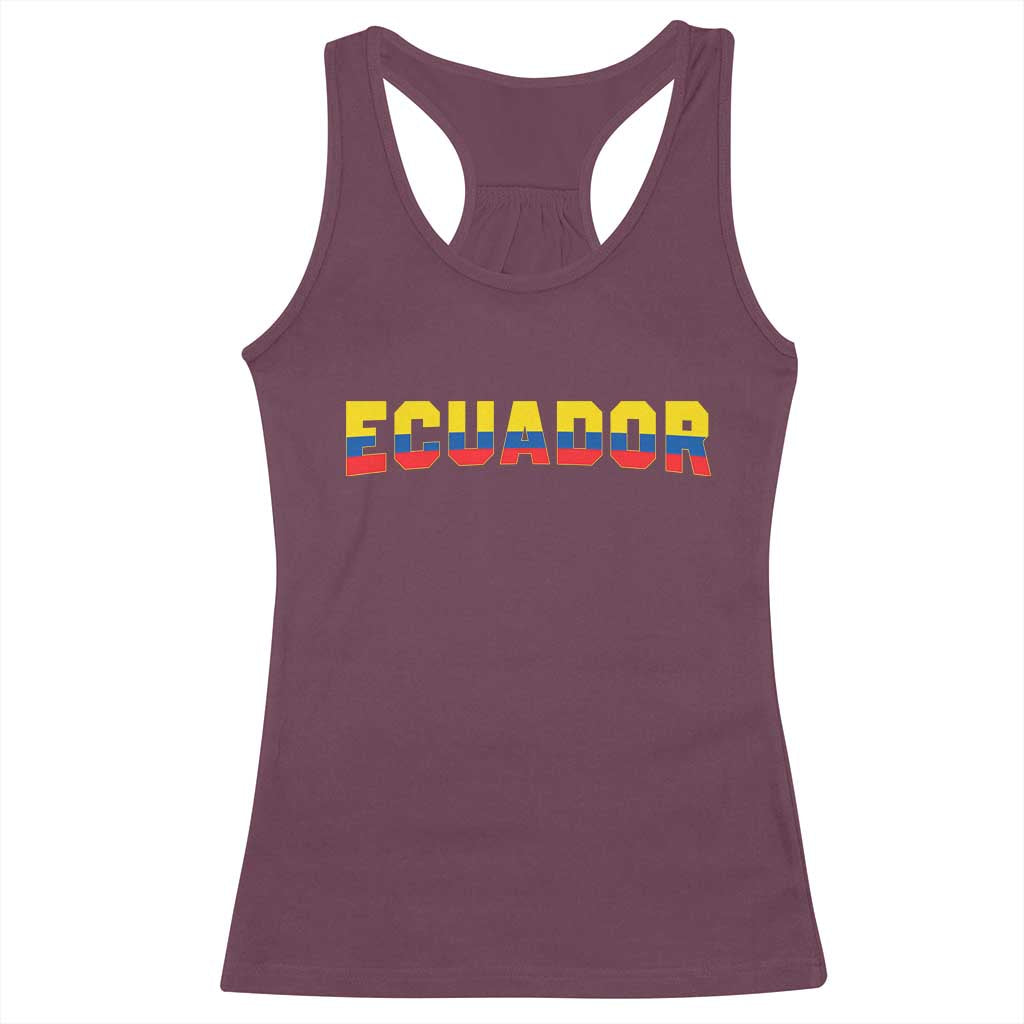 Vintage Ecuador Roots Racerback Tank Top Latin Heritage Pride Gift TS12 Maroon Print Your Wear