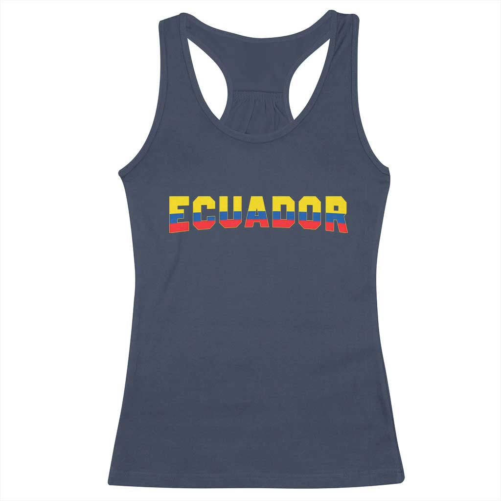 Vintage Ecuador Roots Racerback Tank Top Latin Heritage Pride Gift TS12 Navy Print Your Wear