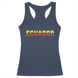 Vintage Ecuador Roots Racerback Tank Top Latin Heritage Pride Gift TS12 Navy Print Your Wear