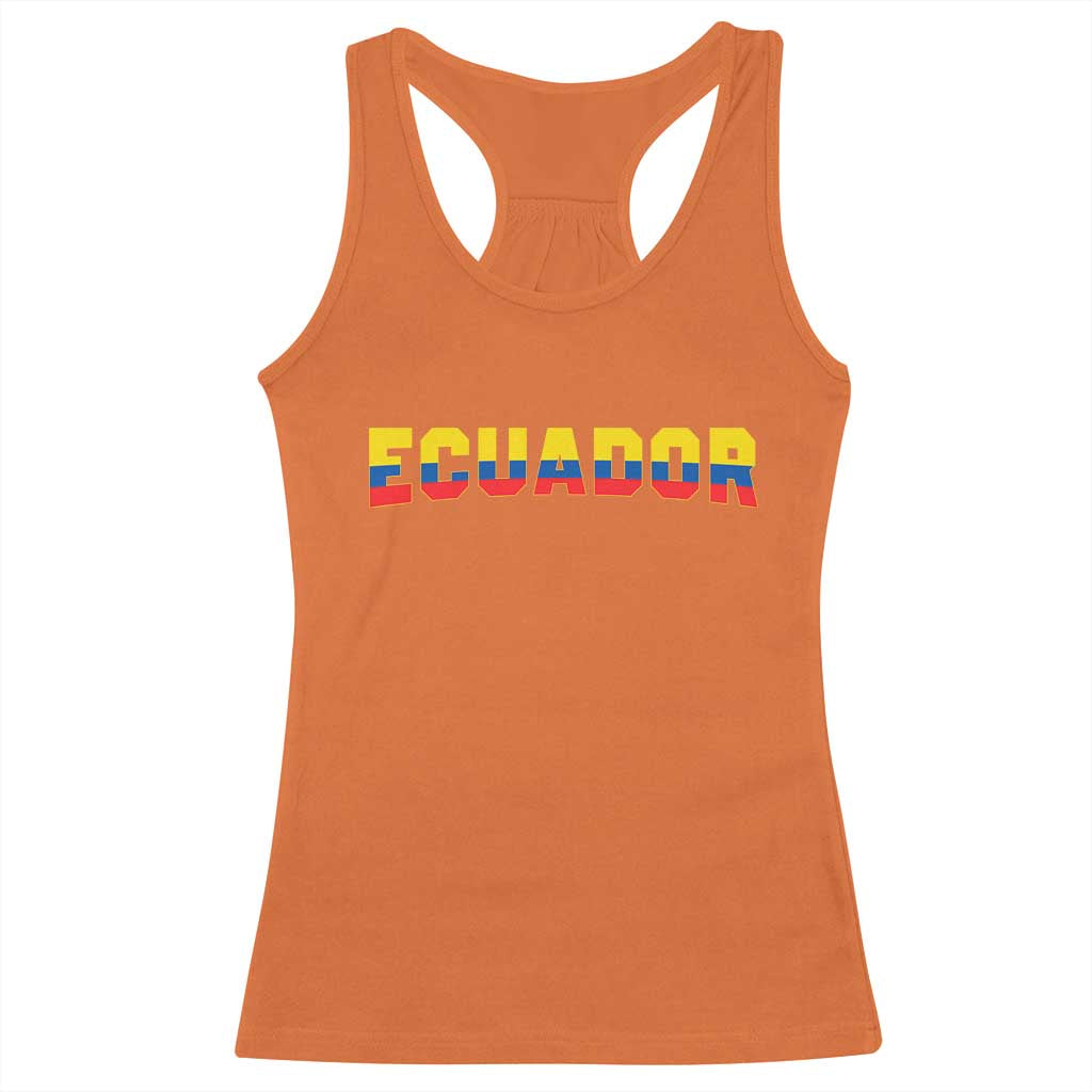 Vintage Ecuador Roots Racerback Tank Top Latin Heritage Pride Gift TS12 Orange Print Your Wear