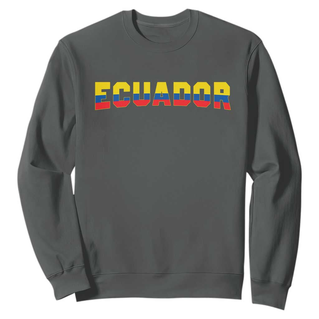 Vintage Ecuador Roots Sweatshirt Latin Heritage Pride Gift TS12 Dark Heather Print Your Wear