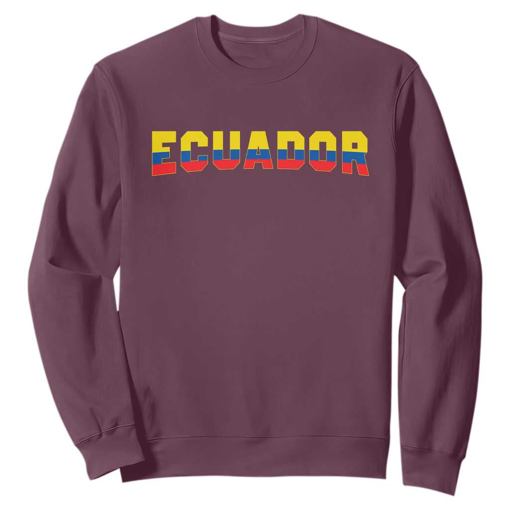 Vintage Ecuador Roots Sweatshirt Latin Heritage Pride Gift TS12 Maroon Print Your Wear