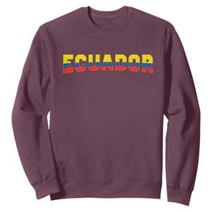 Vintage Ecuador Roots Sweatshirt Latin Heritage Pride Gift TS12 Maroon Print Your Wear