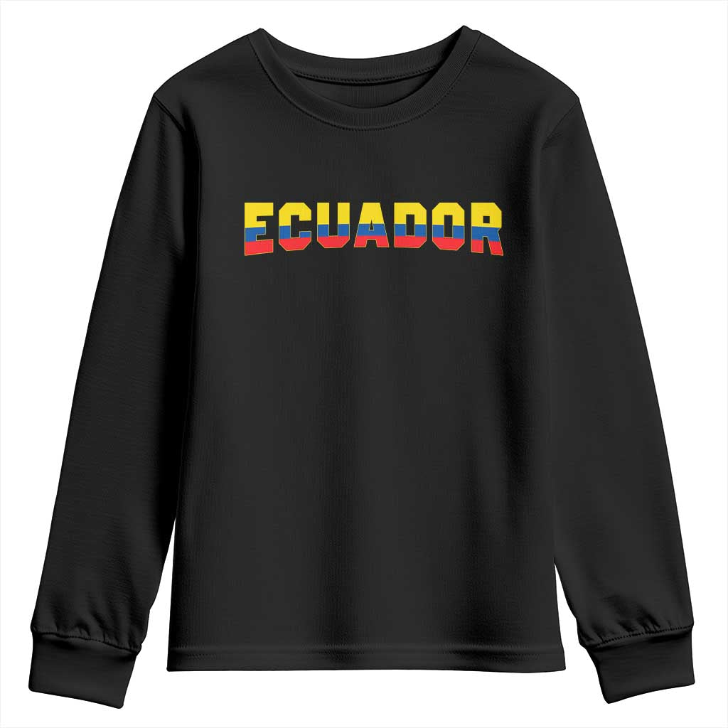 Vintage Ecuador Roots Youth Sweatshirt Latin Heritage Pride Gift TS12 Black Print Your Wear