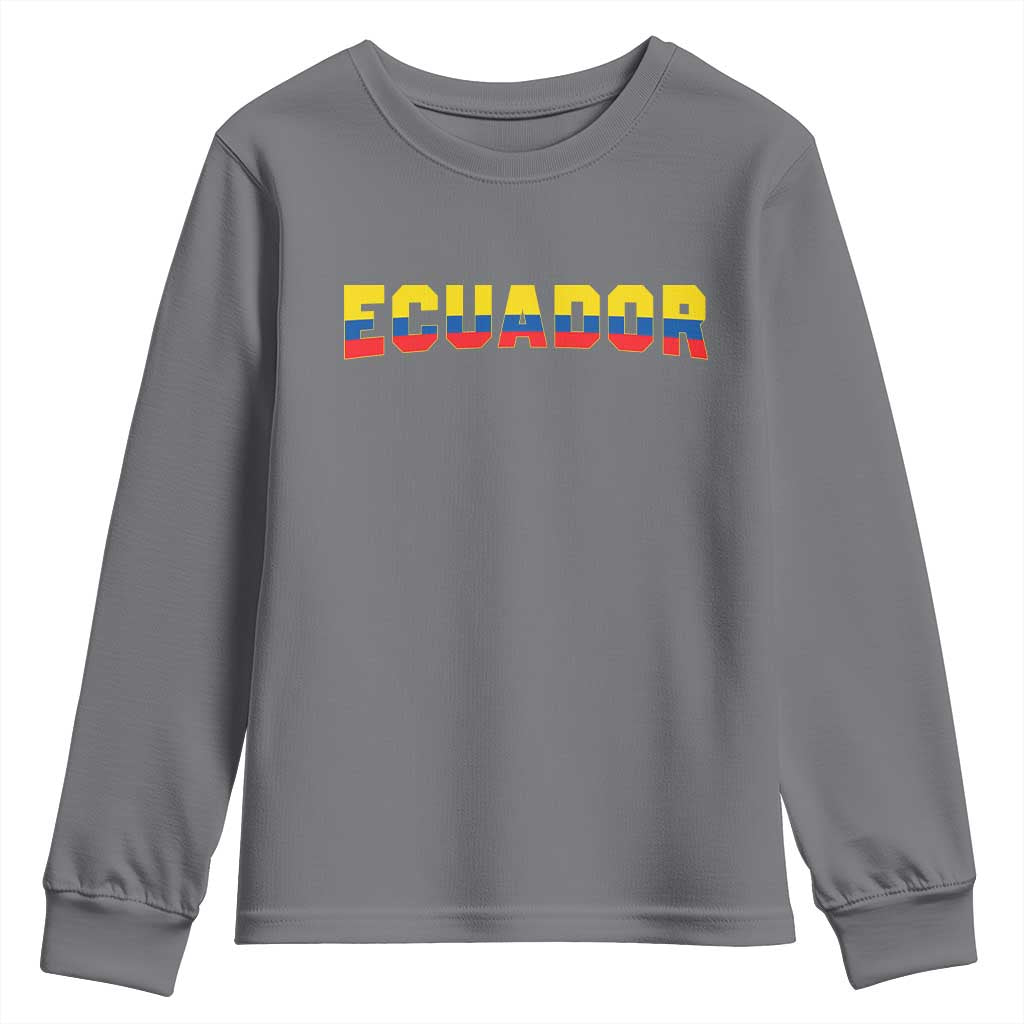 Vintage Ecuador Roots Youth Sweatshirt Latin Heritage Pride Gift TS12 Charcoal Print Your Wear