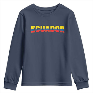 Vintage Ecuador Roots Youth Sweatshirt Latin Heritage Pride Gift TS12 Navy Print Your Wear