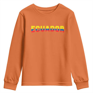 Vintage Ecuador Roots Youth Sweatshirt Latin Heritage Pride Gift TS12 Orange Print Your Wear