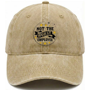 Not The Worst Employee Washed Cotton Baseball Cap Funny Work Office Quote TS12 Print Your Wear