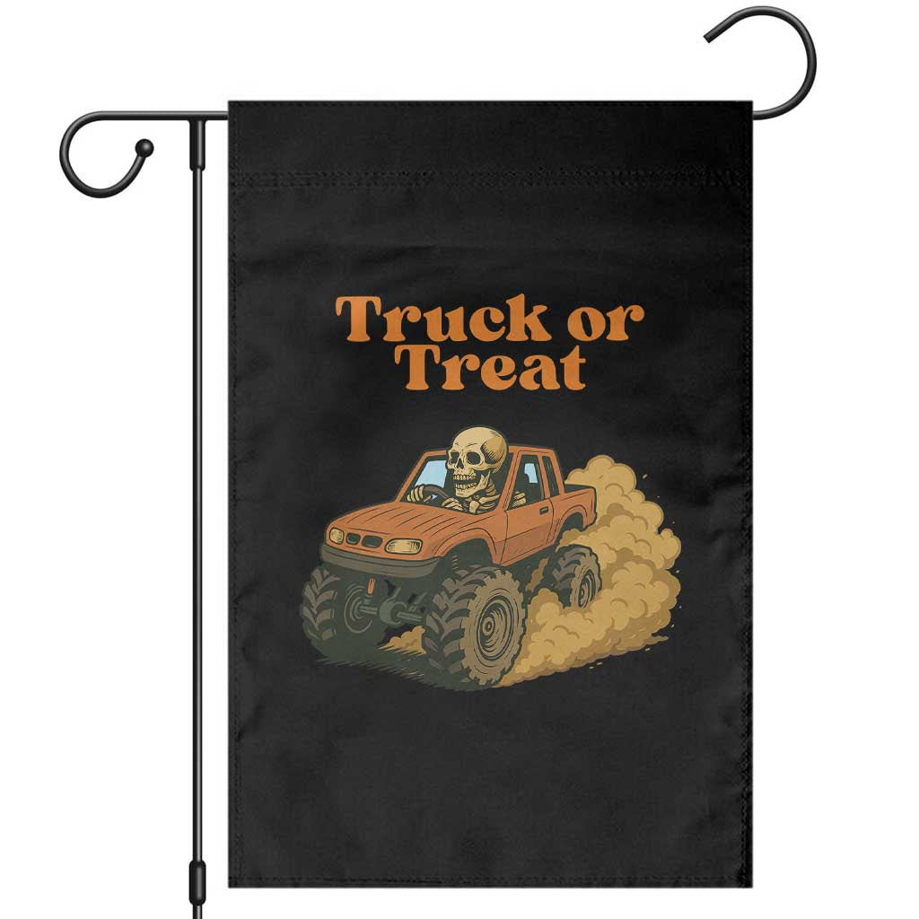 Truck Or Treat Skeleton Racing Garden Flag Funny Halloween Truck Lover TS12 Black Print Your Wear