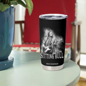 Vintage Sitting Bull Playing Guitar Tumbler Cup Cool Native American Rocking Chief Gift