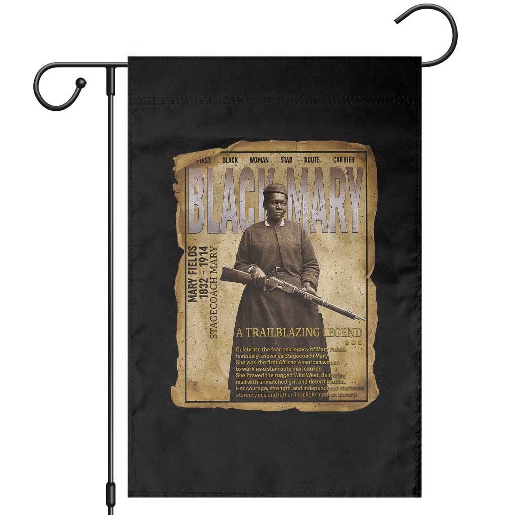 Vintage Newspaper Stagecoach Mary Fields Mail Carrier Garden Flag Black History Legend Gift