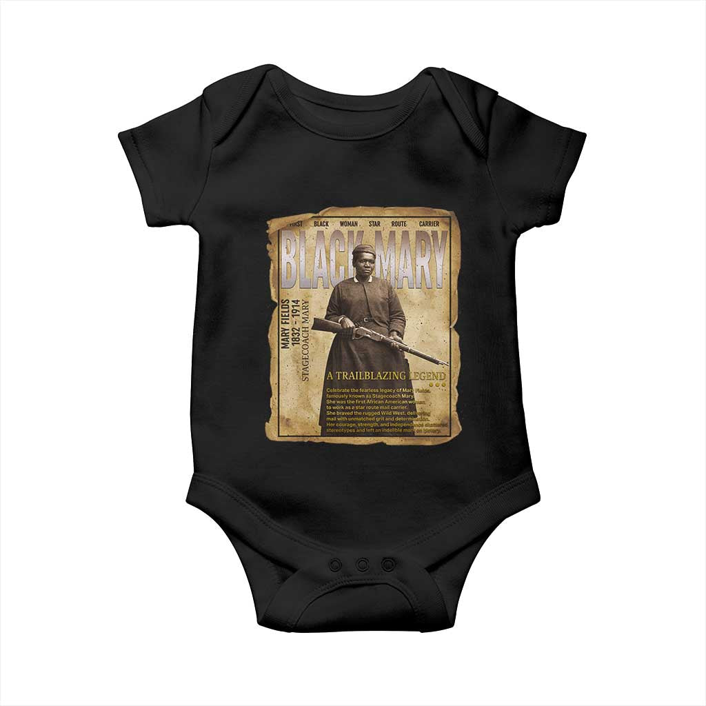 Vintage Newspaper Stagecoach Mary Fields Mail Carrier Baby Onesie Black History Legend Gift