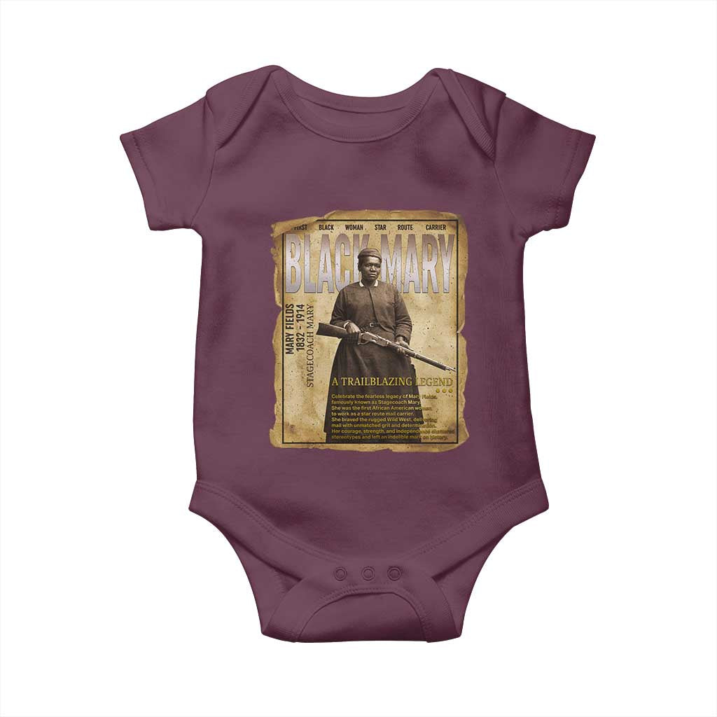 Vintage Newspaper Stagecoach Mary Fields Mail Carrier Baby Onesie Black History Legend Gift