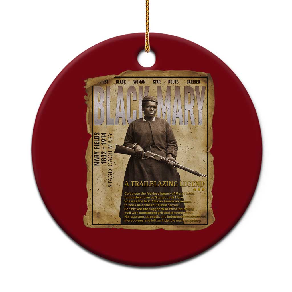 Vintage Newspaper Stagecoach Mary Fields Mail Carrier Ceramic Ornament Black History Legend Gift