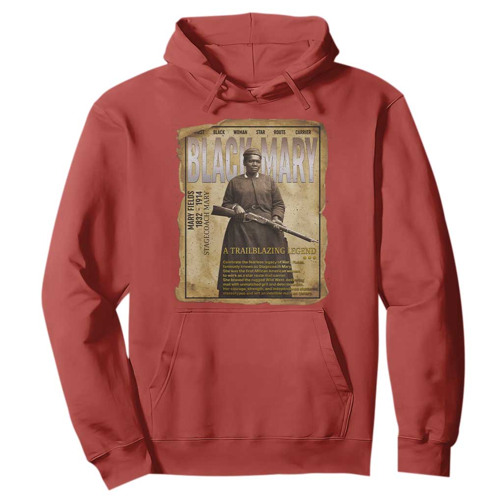 Vintage Newspaper Stagecoach Mary Fields Mail Carrier Hoodie Black History Legend Gift