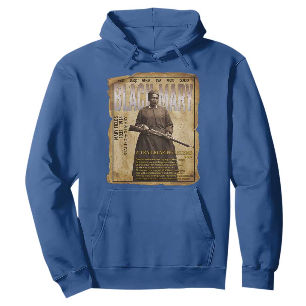 Vintage Newspaper Stagecoach Mary Fields Mail Carrier Hoodie Black History Legend Gift