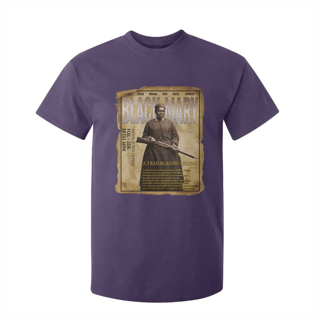 Vintage Newspaper Stagecoach Mary Fields Mail Carrier T Shirt For Kid Black History Legend Gift