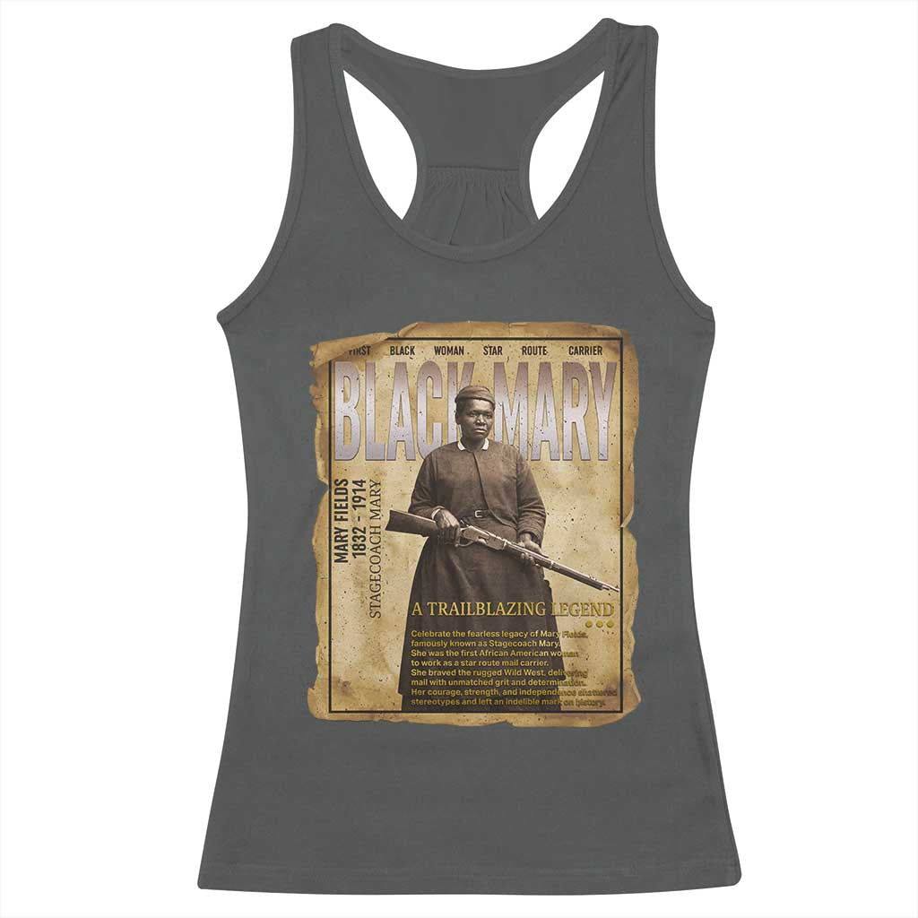 Vintage Newspaper Stagecoach Mary Fields Mail Carrier Racerback Tank Top Black History Legend Gift