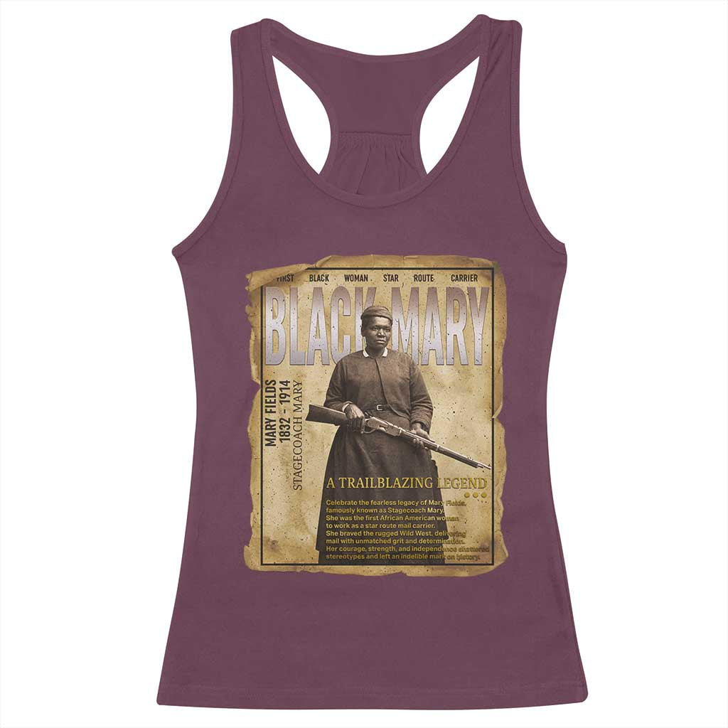 Vintage Newspaper Stagecoach Mary Fields Mail Carrier Racerback Tank Top Black History Legend Gift