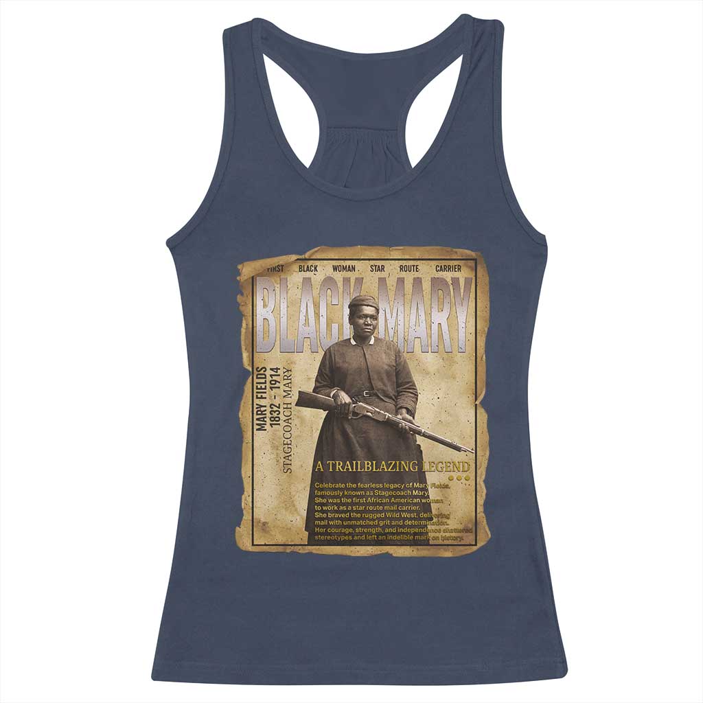 Vintage Newspaper Stagecoach Mary Fields Mail Carrier Racerback Tank Top Black History Legend Gift