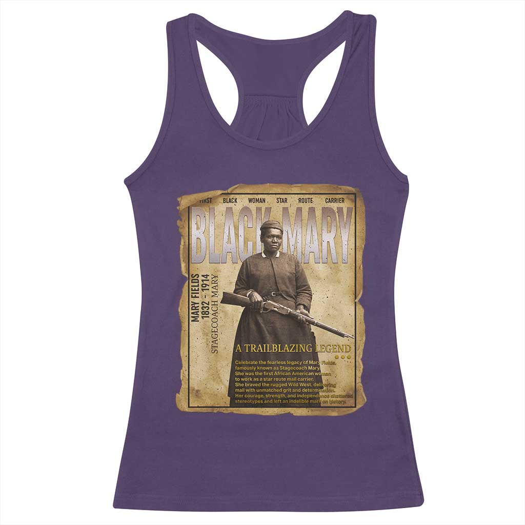 Vintage Newspaper Stagecoach Mary Fields Mail Carrier Racerback Tank Top Black History Legend Gift