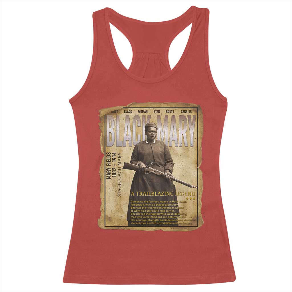 Vintage Newspaper Stagecoach Mary Fields Mail Carrier Racerback Tank Top Black History Legend Gift