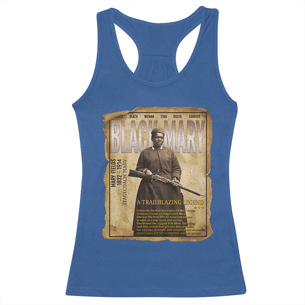 Vintage Newspaper Stagecoach Mary Fields Mail Carrier Racerback Tank Top Black History Legend Gift