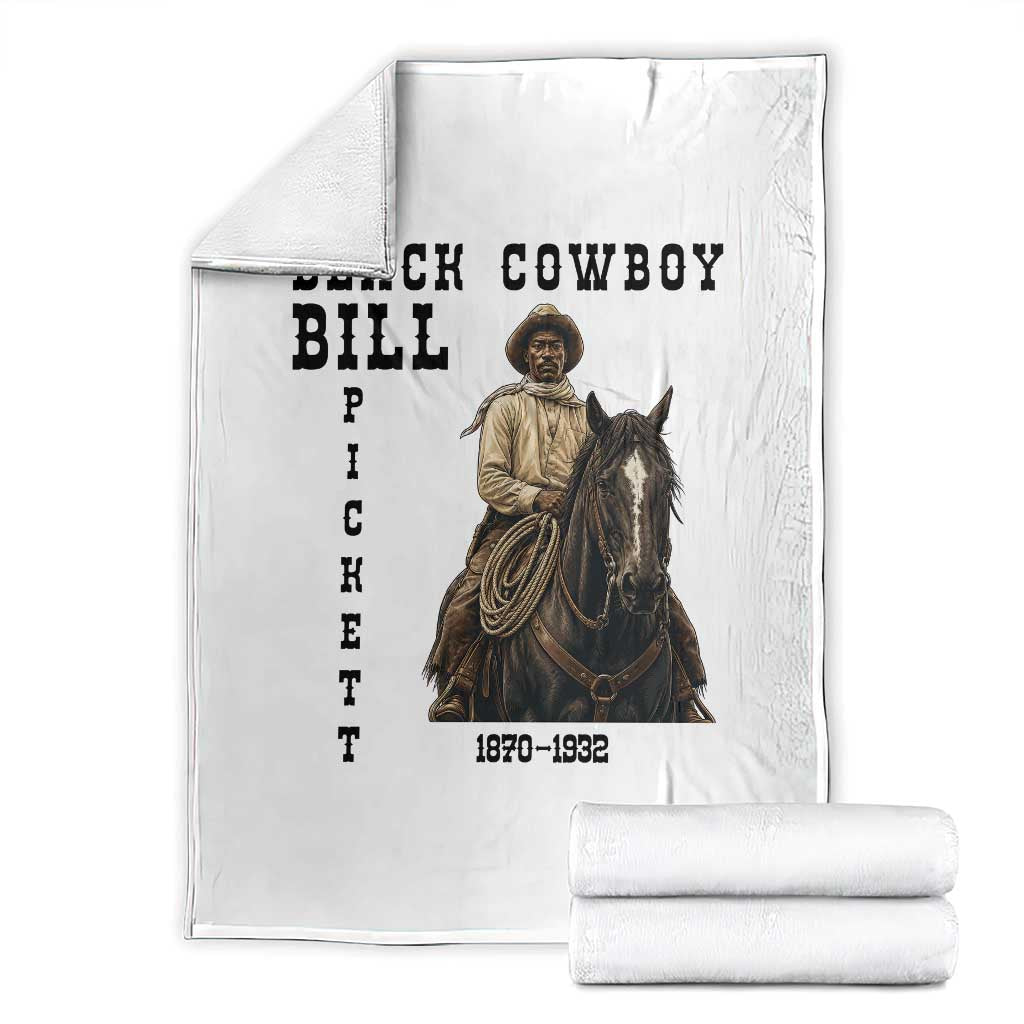 Black Cowboy Bill Pickett Throw Blanket Vintage Western Rodeo Legend Gift