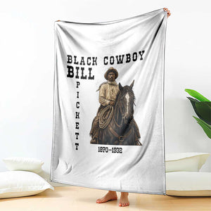 Black Cowboy Bill Pickett Throw Blanket Vintage Western Rodeo Legend Gift
