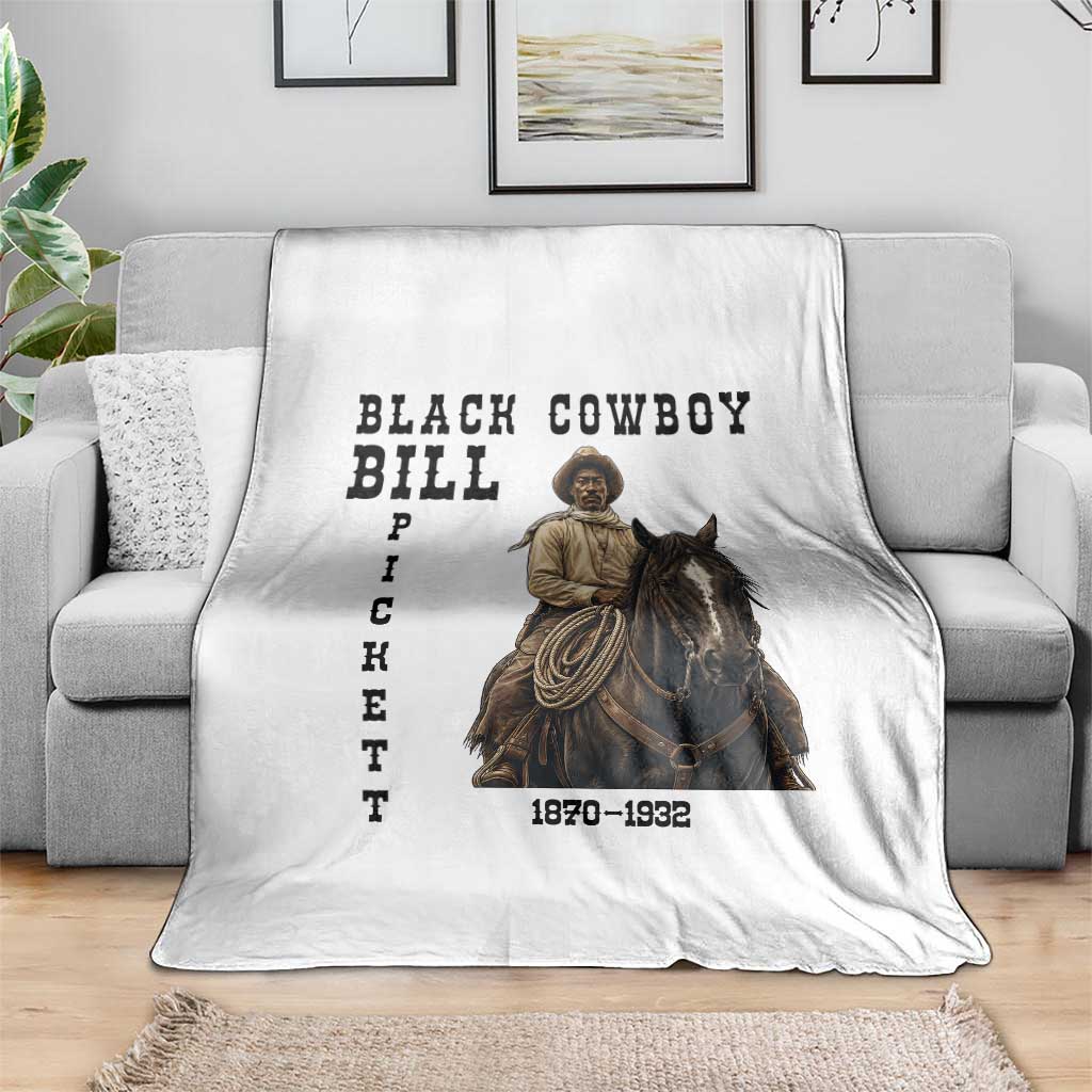 Black Cowboy Bill Pickett Throw Blanket Vintage Western Rodeo Legend Gift