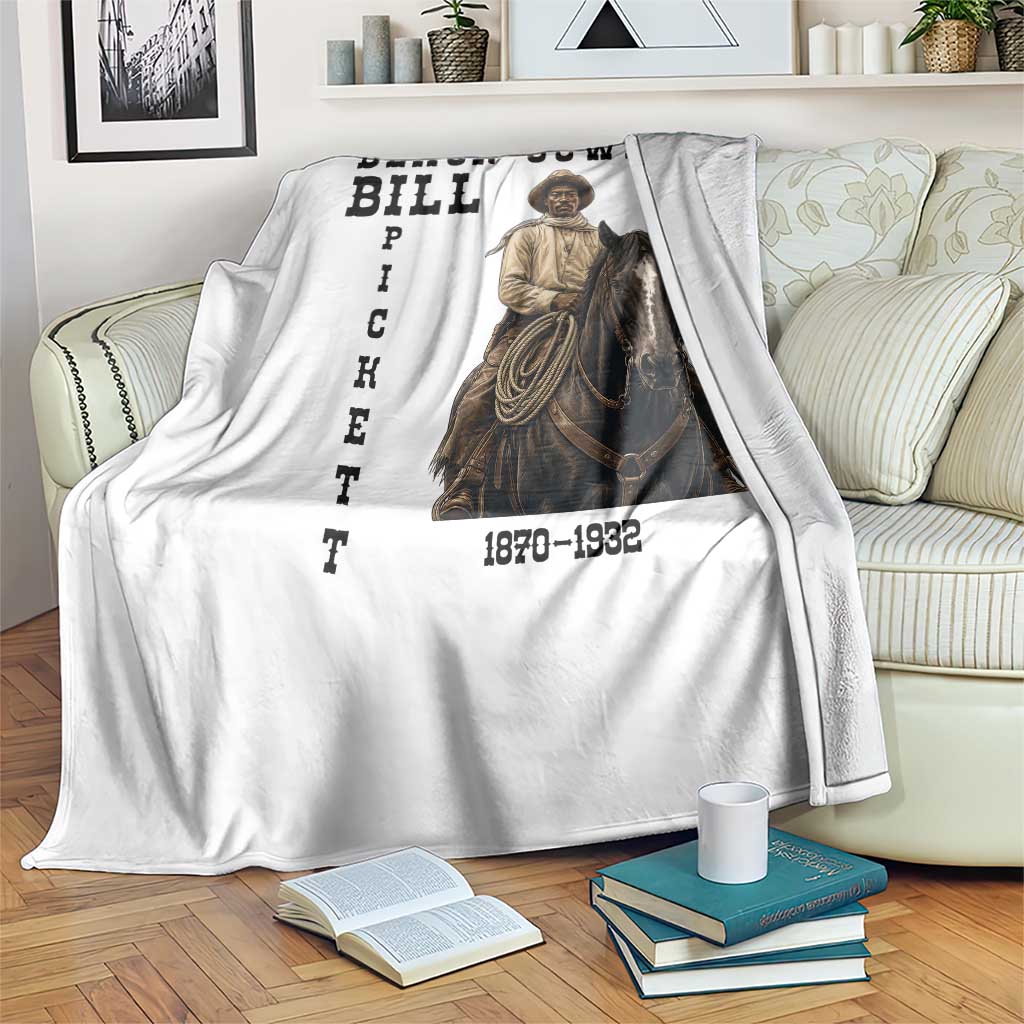Black Cowboy Bill Pickett Throw Blanket Vintage Western Rodeo Legend Gift