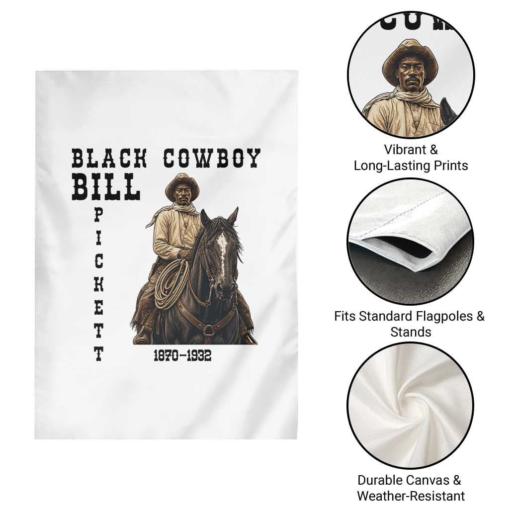 Black Cowboy Bill Pickett Garden Flag Vintage Western Rodeo Legend Gift
