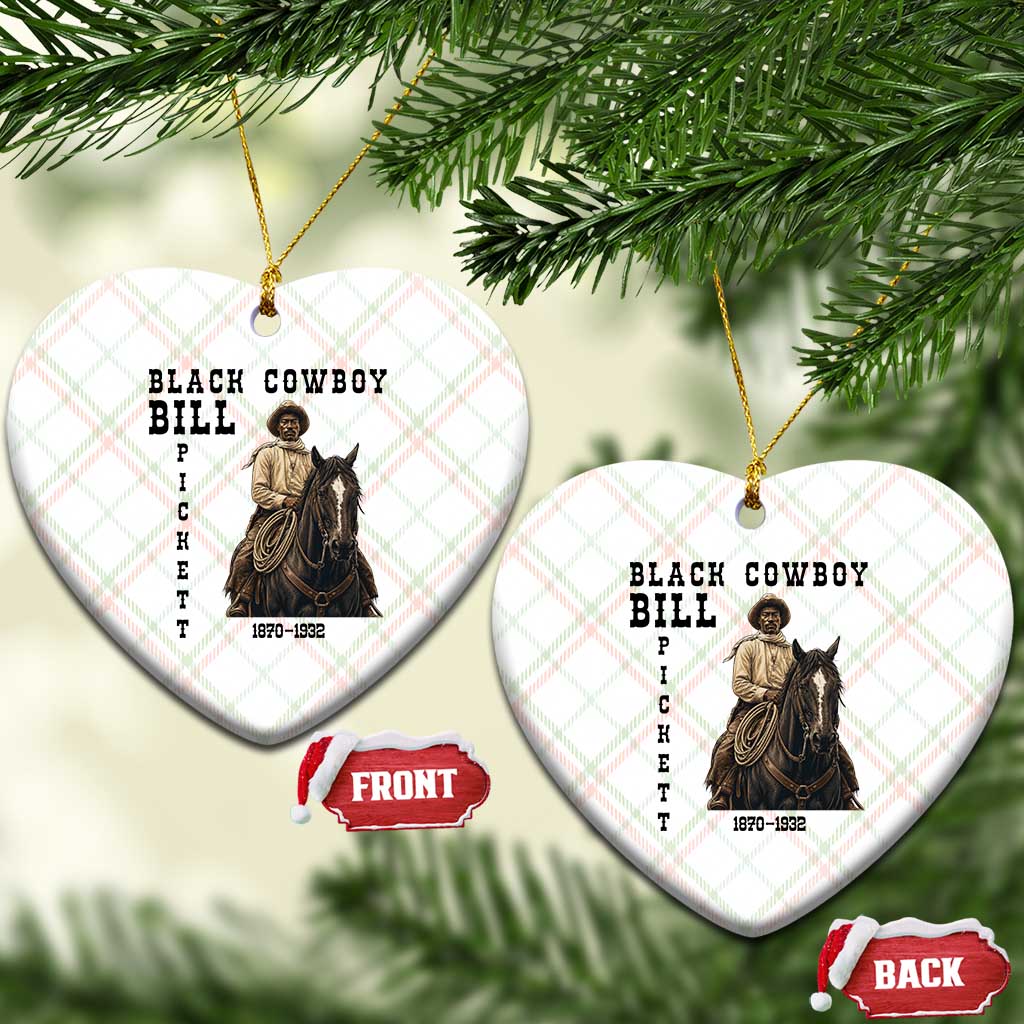 Black Cowboy Bill Pickett Ceramic Ornament Vintage Western Rodeo Legend Gift