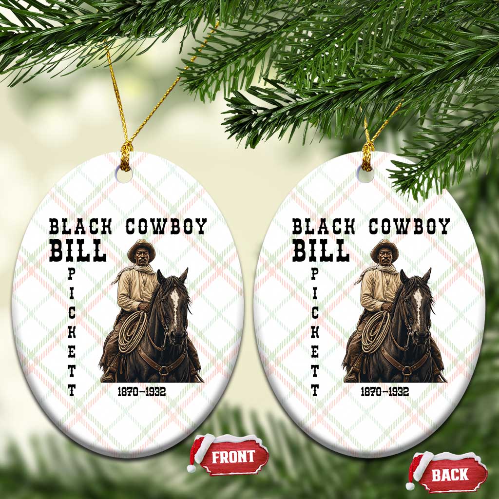 Black Cowboy Bill Pickett Ceramic Ornament Vintage Western Rodeo Legend Gift
