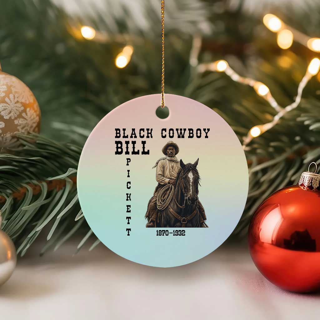 Black Cowboy Bill Pickett Ceramic Ornament Vintage Western Rodeo Legend Gift
