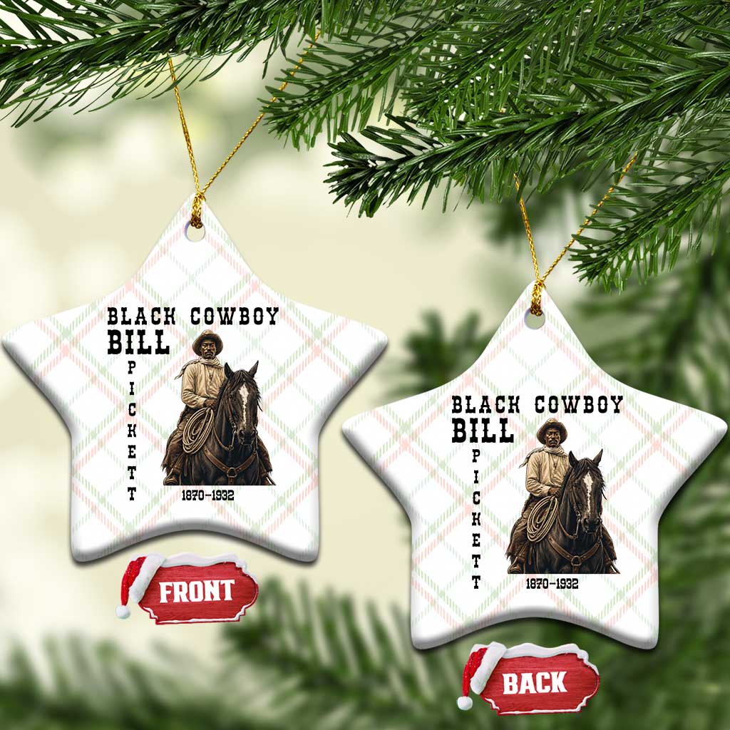 Black Cowboy Bill Pickett Ceramic Ornament Vintage Western Rodeo Legend Gift