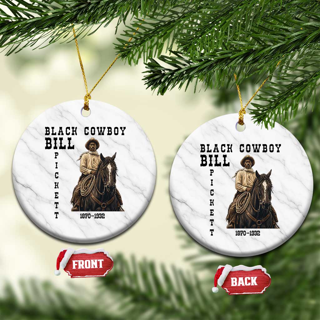 Black Cowboy Bill Pickett Ceramic Ornament Vintage Western Rodeo Legend Gift