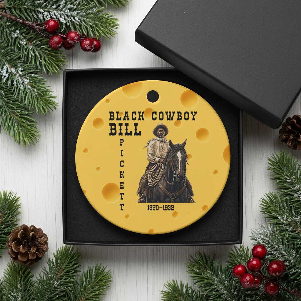 Black Cowboy Bill Pickett Ceramic Ornament Vintage Western Rodeo Legend Gift