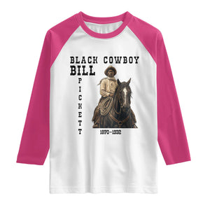 Black Cowboy Bill Pickett Raglan Shirt Vintage Western Rodeo Legend Gift